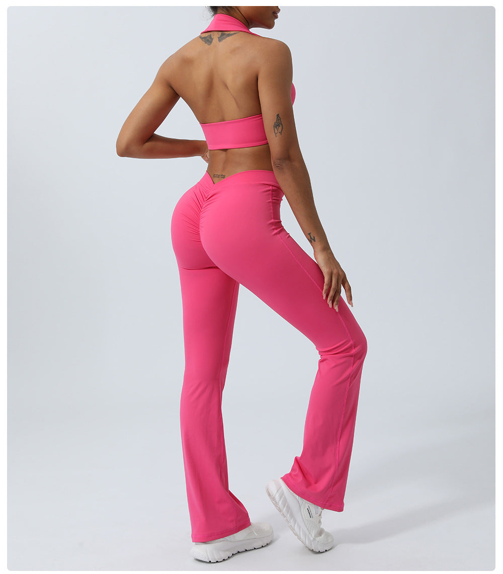 Yoga Clothes Suit Beauty Back Hip Lifting Yoga Trousers Sports Fitness Clothes Suit Women
