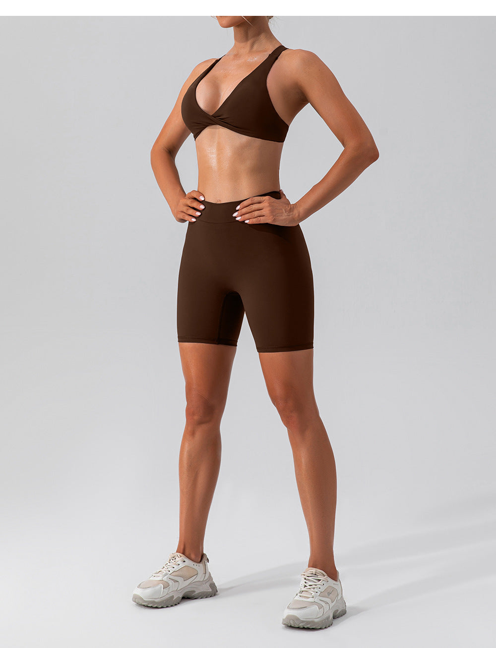 Elastic Brushed Yoga Pants Hip Lift Belly Shaping Slim Fit Fitness Pants Outer Wear Running Exercise Shorts Women