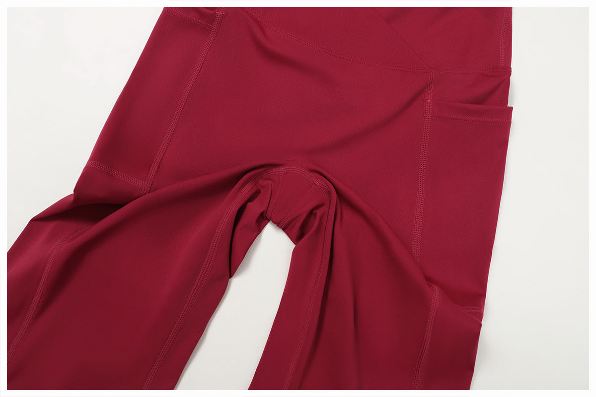 Nude Feel High Waist Yoga Pants Cross Waist Fitness Yoga Pants Women Outdoor Sports Running Tights