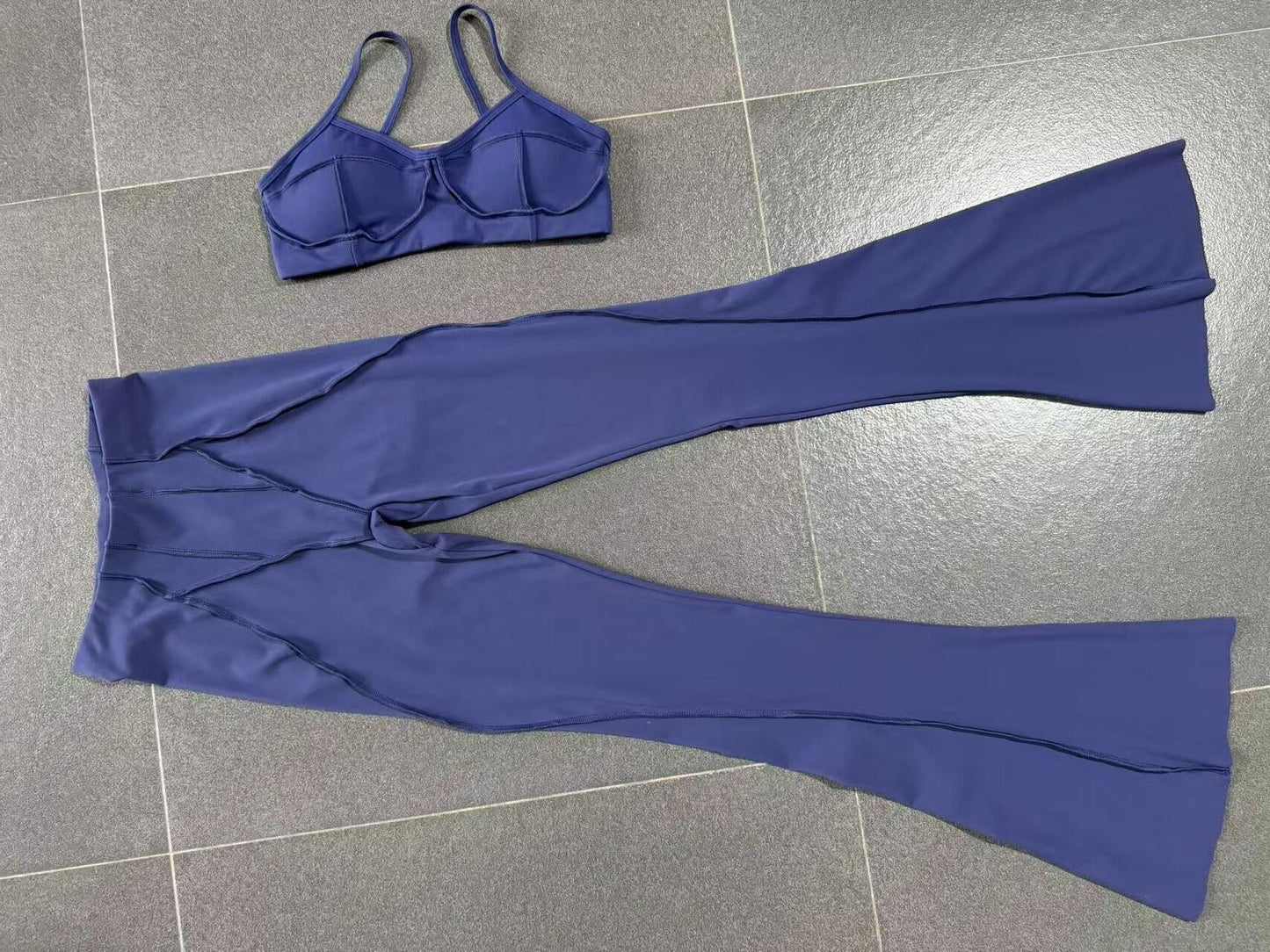 Autumn Sand Bra Trousers Brushed Yoga Tight Three Dimensional Stitching Yoga Clothes Running Sports Fitness Two Piece Set