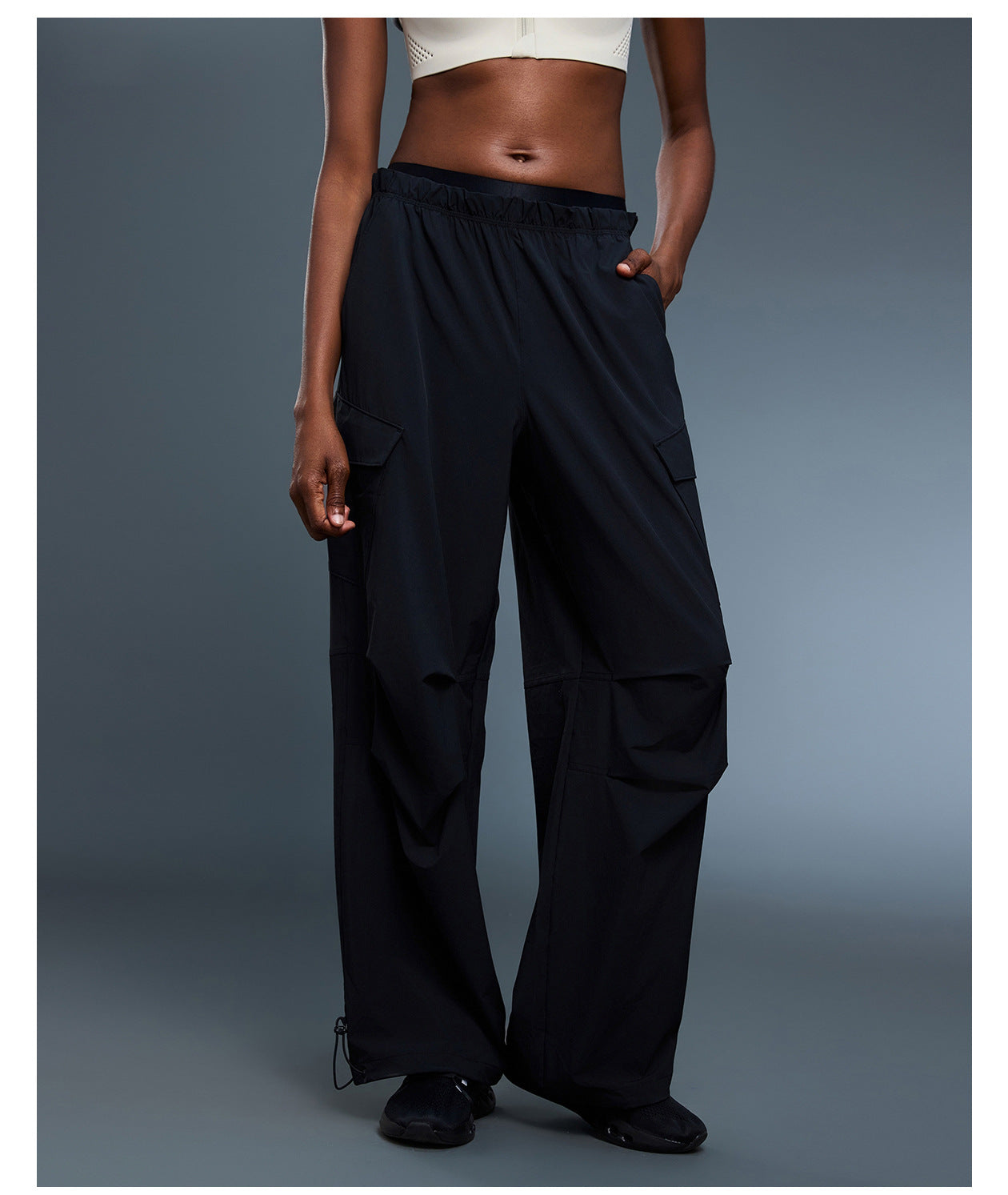 Paratrooper Overalls Women Double Waist Head Straight Leg Ankle Banded Pants Quick Drying Breathable Casual Sports Trousers