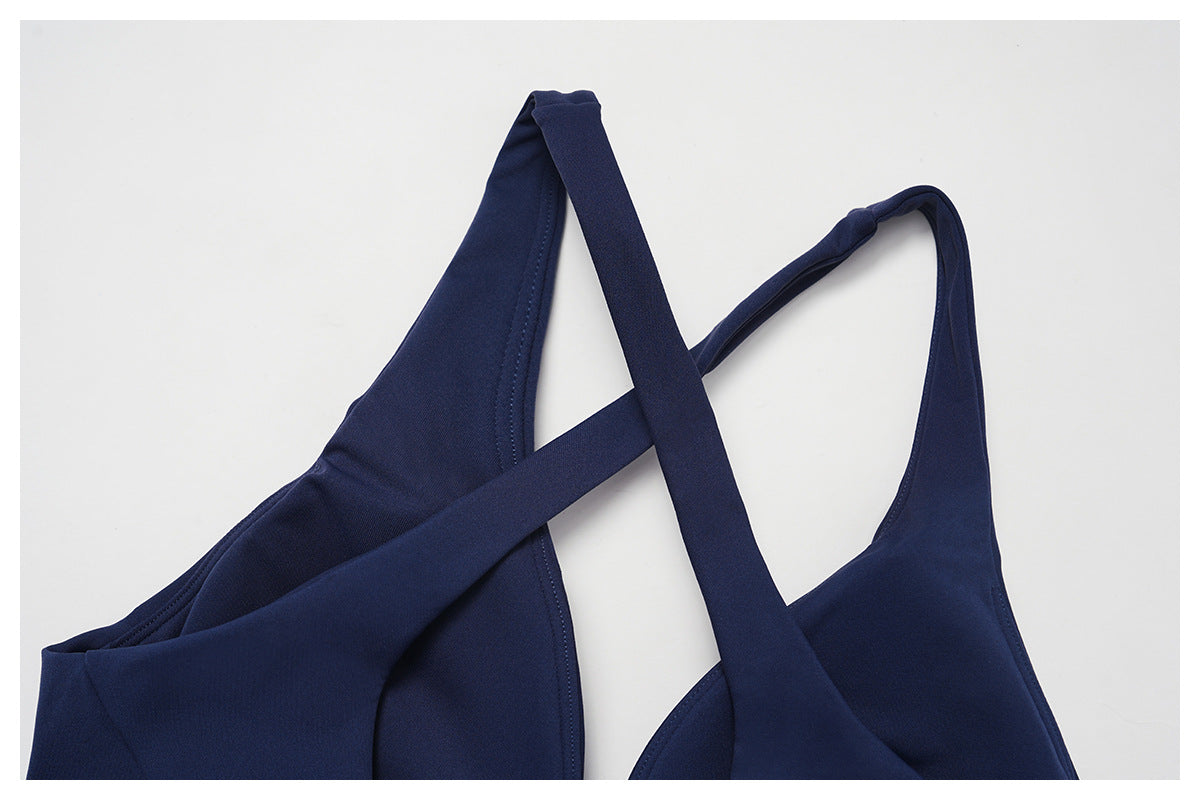 Nude Feel Yoga Bra Cross Beauty Back High Sense Sports Bra Women Running Workout Exercise Underwear