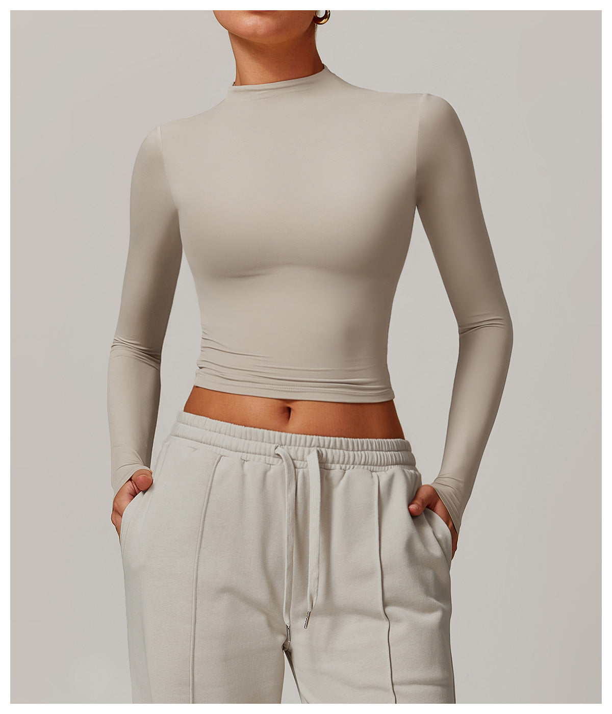Quick Drying Fitness Sports Long Sleeved Top Turtleneck Tight Fitting Outerwear All Match Long Sleeve Yoga Wear