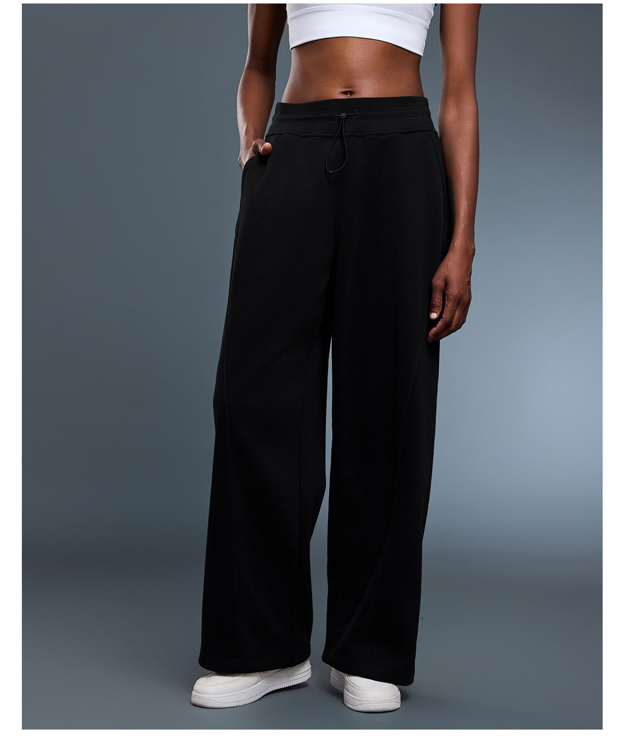 Autumn Winter Casual Pants Women Thermal Windproof Ankle Tied Sweatpants Loose Straight Slimming Sports Trousers