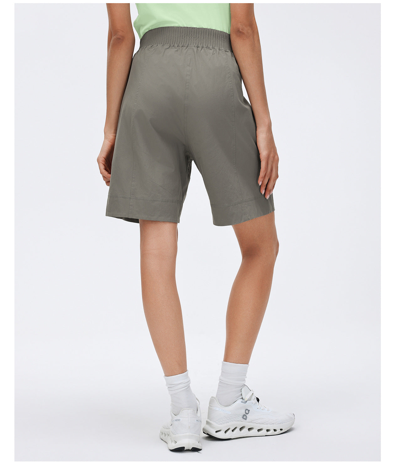 High Waist Casual Cropped Pants Women Lightweight Breathable Sports Running Shorts Loose Straight Fitness Summer