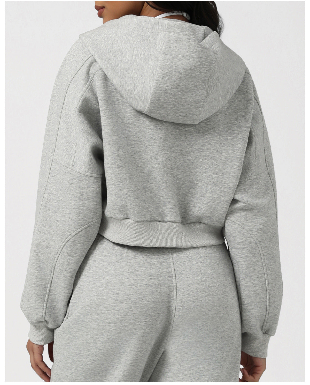 Hooded Sports Casual Sweater Autumn Winter Outdoor Running Fitness Top Long Sleeve Short Yoga Jacket
