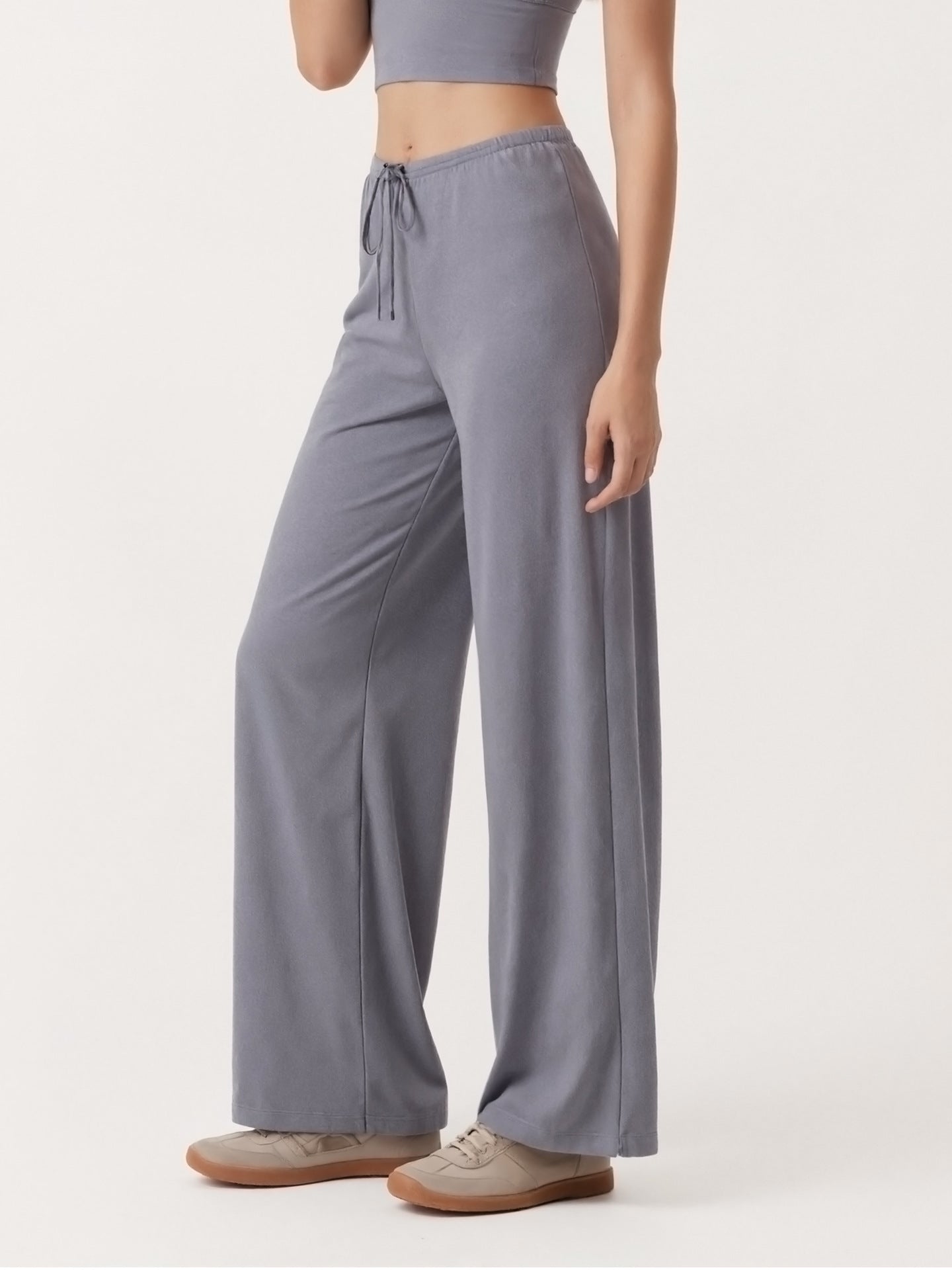 Yoga Pants Women Summer Cool Feeling Wide Leg Straight Pants Antibacterial Loose Slimming Draping Effect Running Exercise Workout Pants
