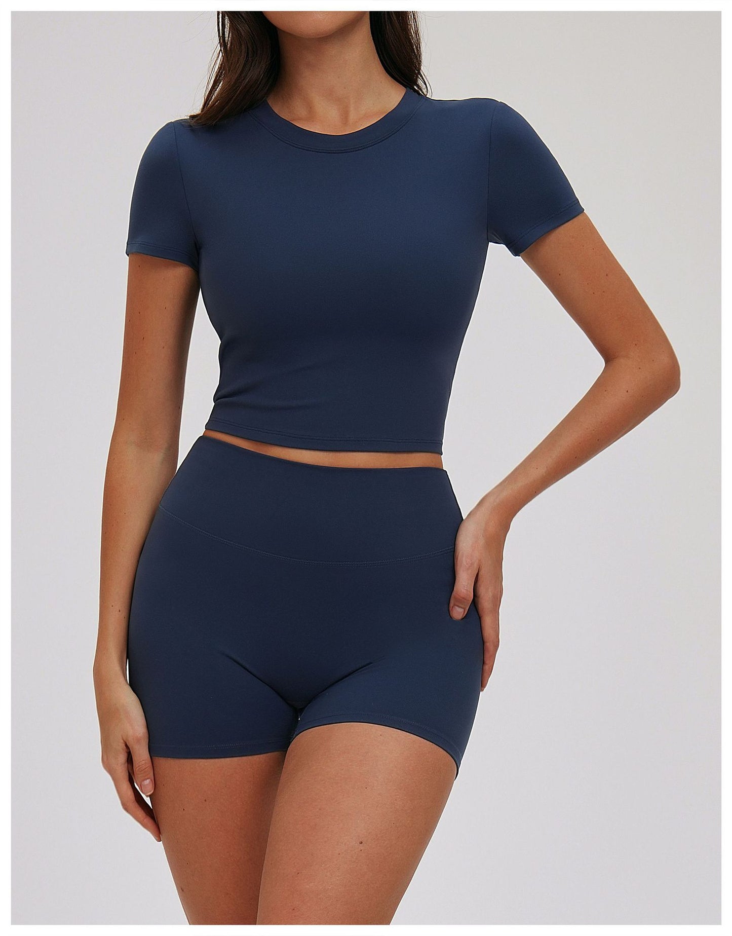 Spring T shirt Skinny Yoga Clothes Short Sleeve Workout Top Outdoor Casual Running Sports Short Sleeve Women