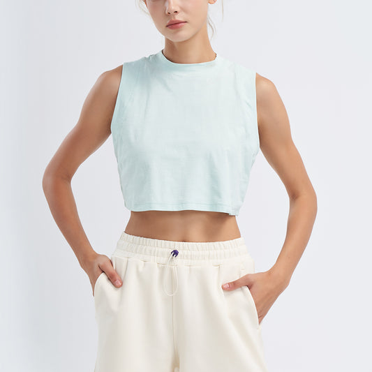 Sleeveless Yoga Exercise Vest Naked Women Breathable Running Top Beauty Back Quick-Drying Loose Workout Clothes T Shirt