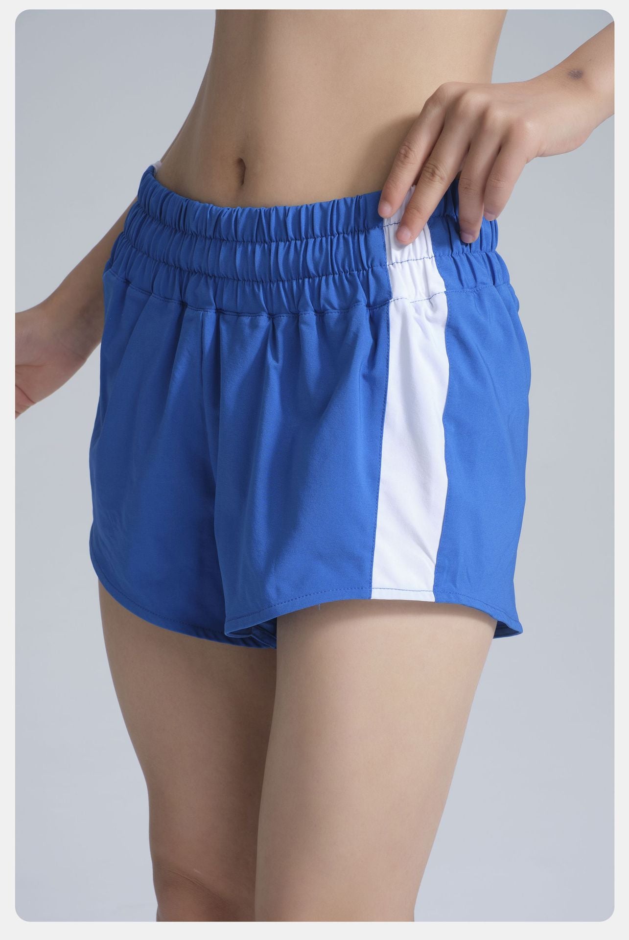 High Waist Belly Contracting Sports Shorts Women Summer Back Waist Pocket Running Workout Cropped Pants Loose Casual Breathable Yoga Pants