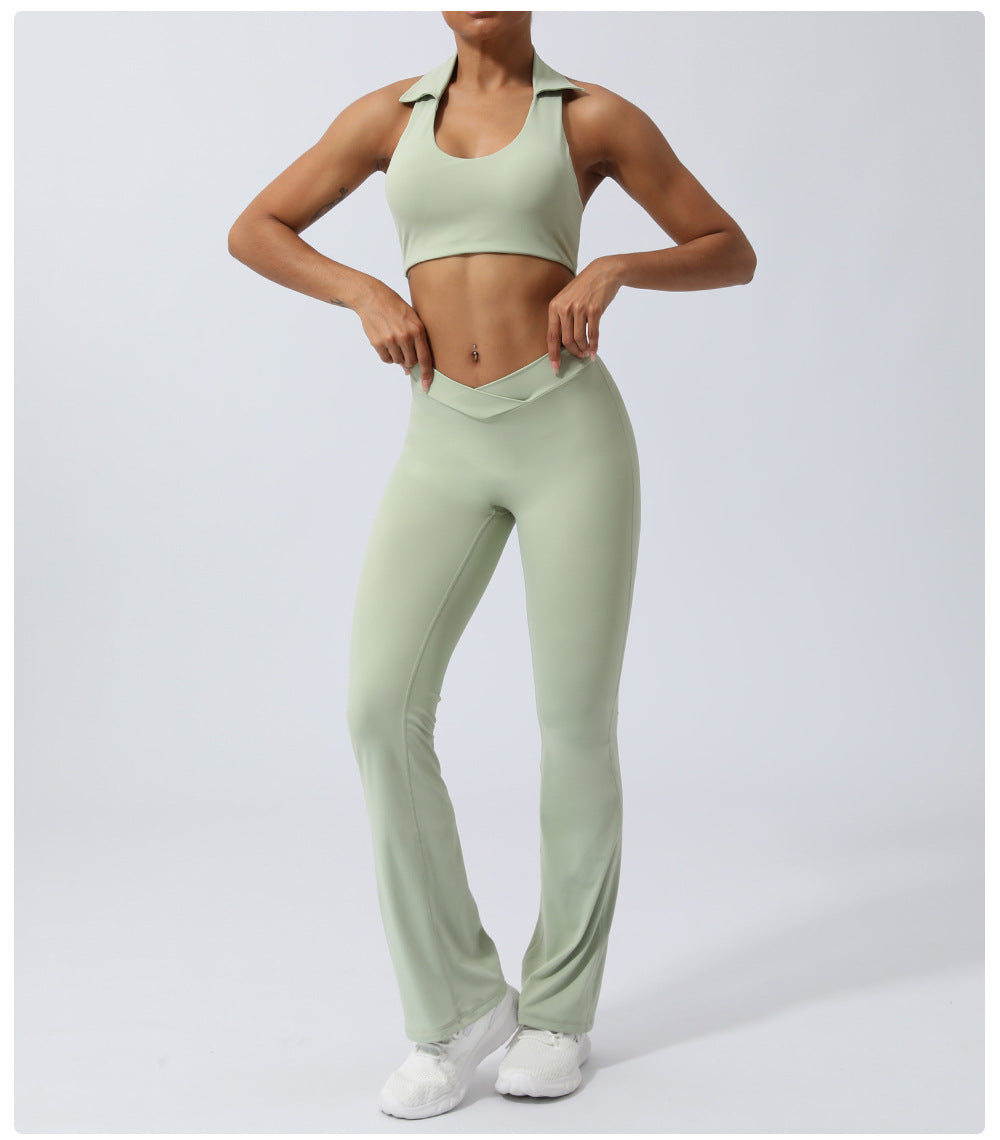 Yoga Clothes Suit Beauty Back Hip Lifting Yoga Trousers Sports Fitness Clothes Suit Women