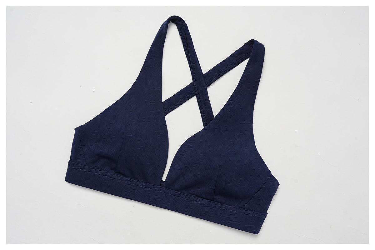 Nude Feel Yoga Bra Cross Beauty Back High Sense Sports Bra Women Running Workout Exercise Underwear