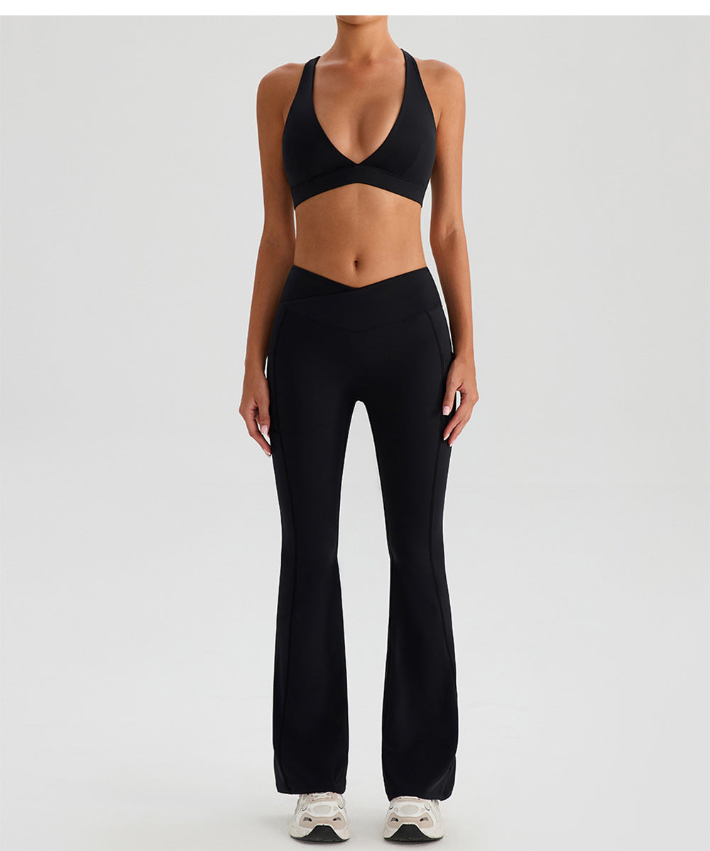Wide Leg Pants High Waist Hip Lift Yoga Bootleg Pants Outerwear Fitness Pants Tight Sports Pants Women
