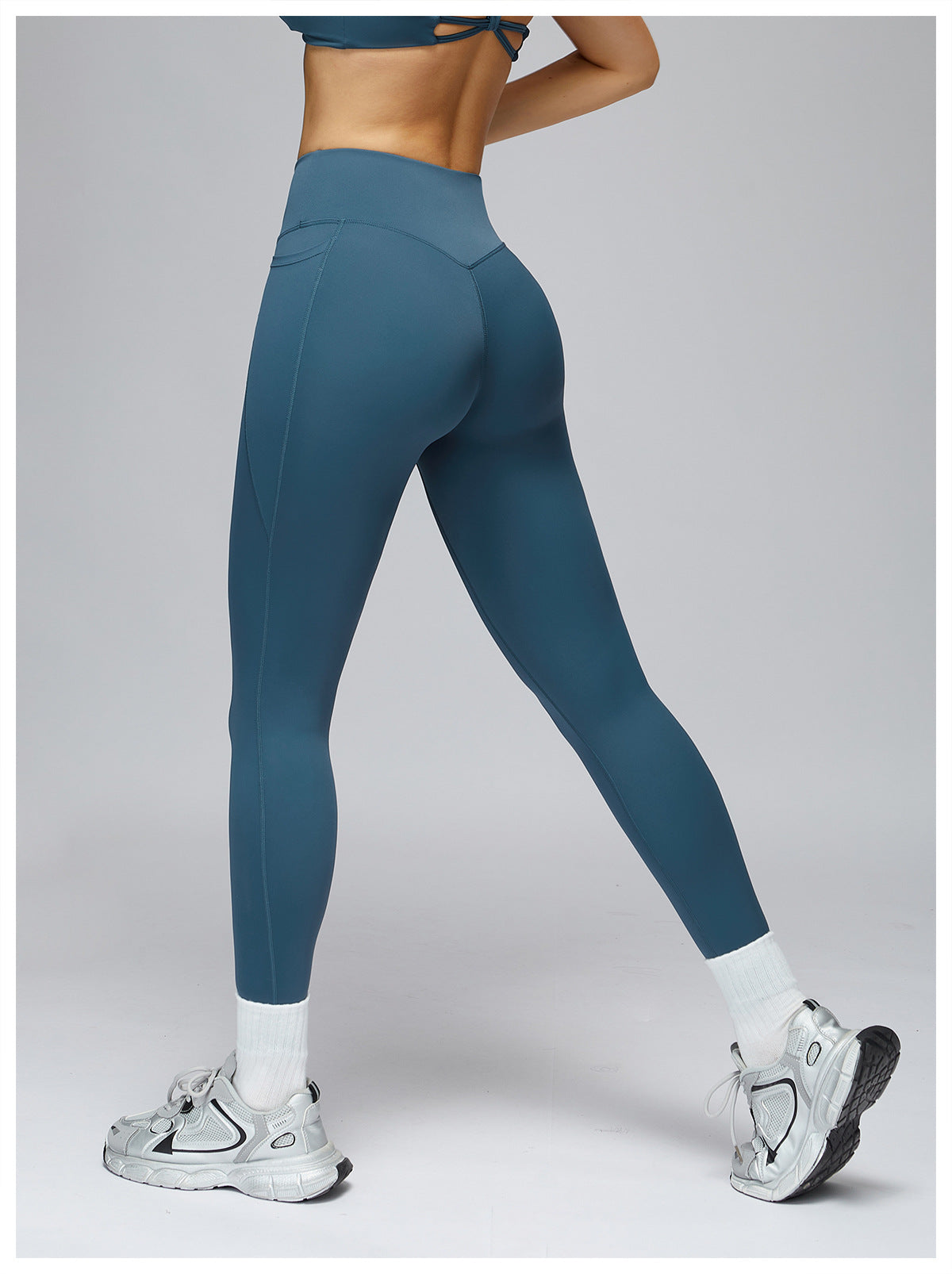 Nude Feel Trousers High Waist Belly Contracting Close Fitting Yoga Pants Outdoor Running Exercise Workout Pants Women