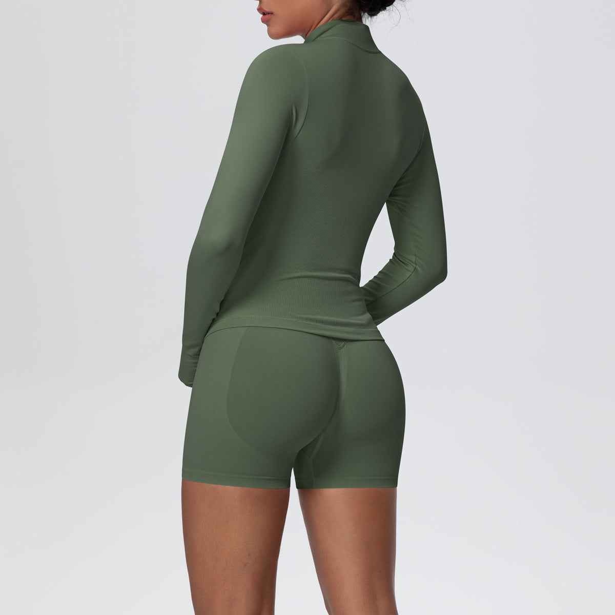 Sports Casual Yoga Clothes Knitted Long Sleeved Zipper Jacket Sports Vest Shorts Fitness Clothes Three Piece Set for Women