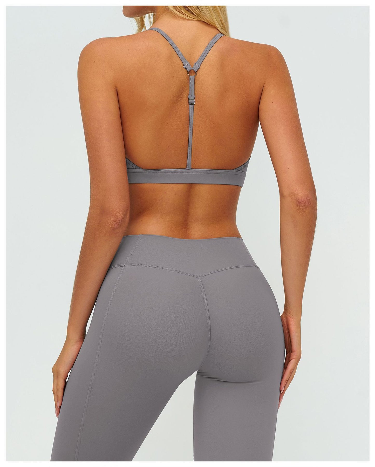 Brushed V neck Yoga Bra Y Line Back Shaping Adjustable Sports Underwear Fitness Running Sports Bra
