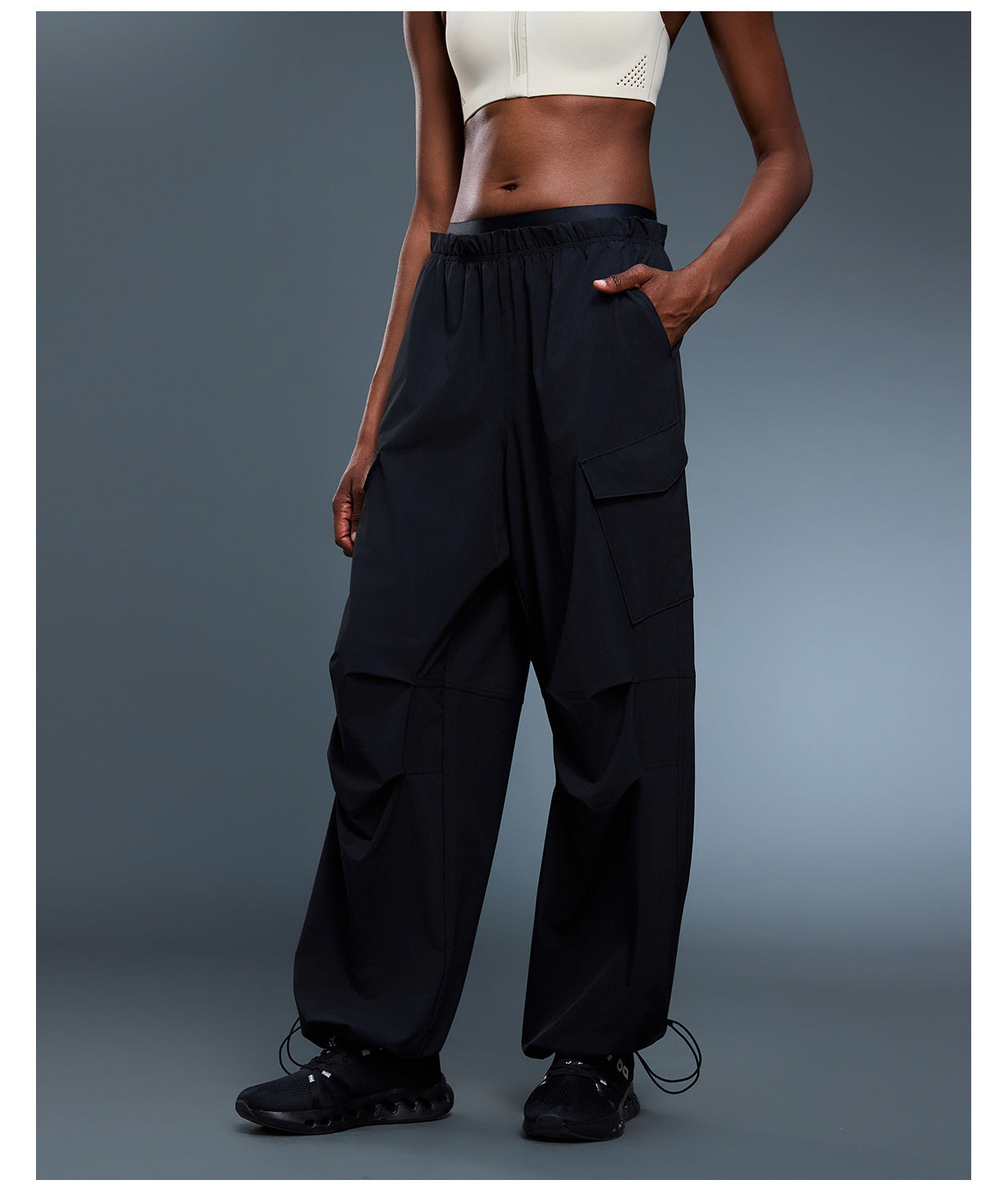 Paratrooper Overalls Women Double Waist Head Straight Leg Ankle Banded Pants Quick Drying Breathable Casual Sports Trousers