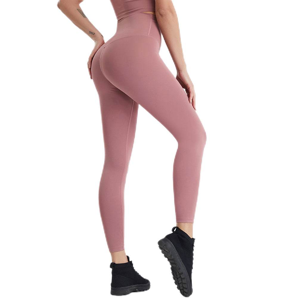 Sports Tights Women High Waist Quick Drying Yoga Pants Running Nude Feel Hip Lifting Fitness Trousers