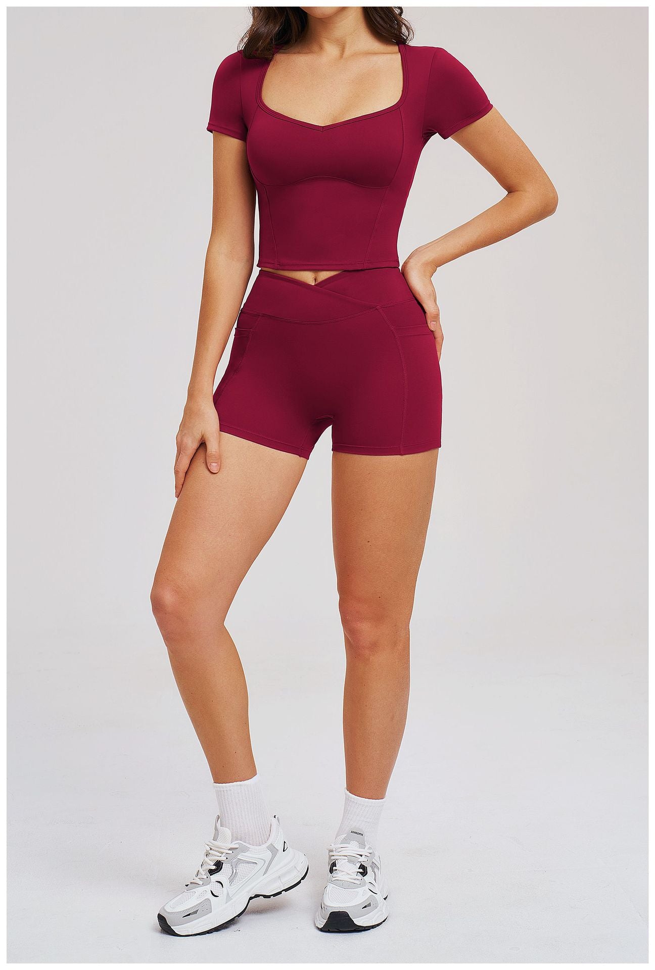 Spring Nude Feel Sports Skinny Casual Yoga Outdoor Running Sports Set