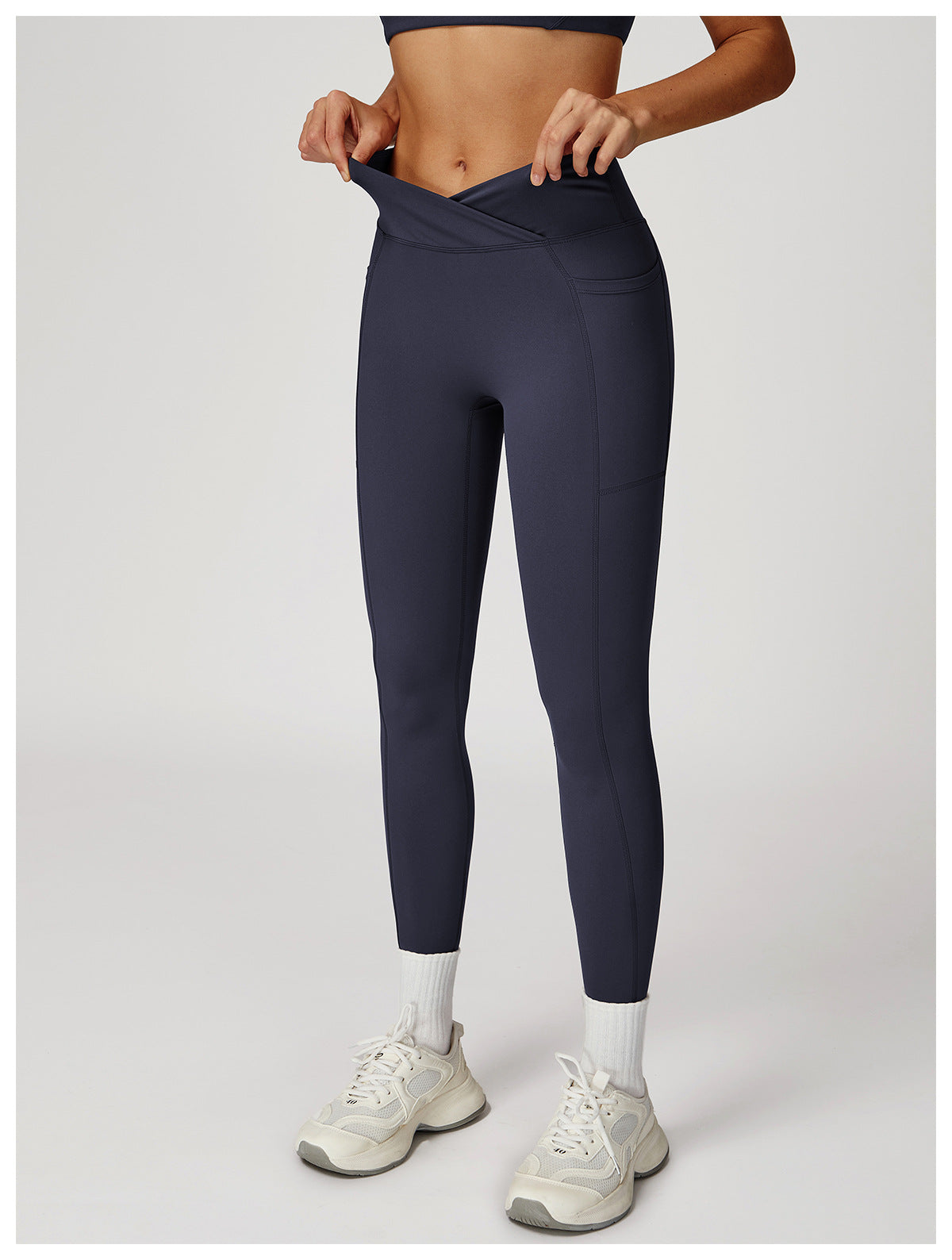 Nude Feel High Waist Yoga Pants Cross Waist Fitness Yoga Pants Women Outdoor Sports Running Tights