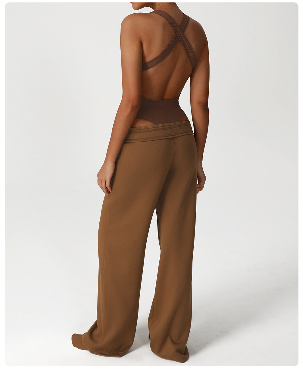 Loose Wide Leg Pants Yoga Set One Piece Women Dance Training Sports Bottoming Skinny Jumpsuit