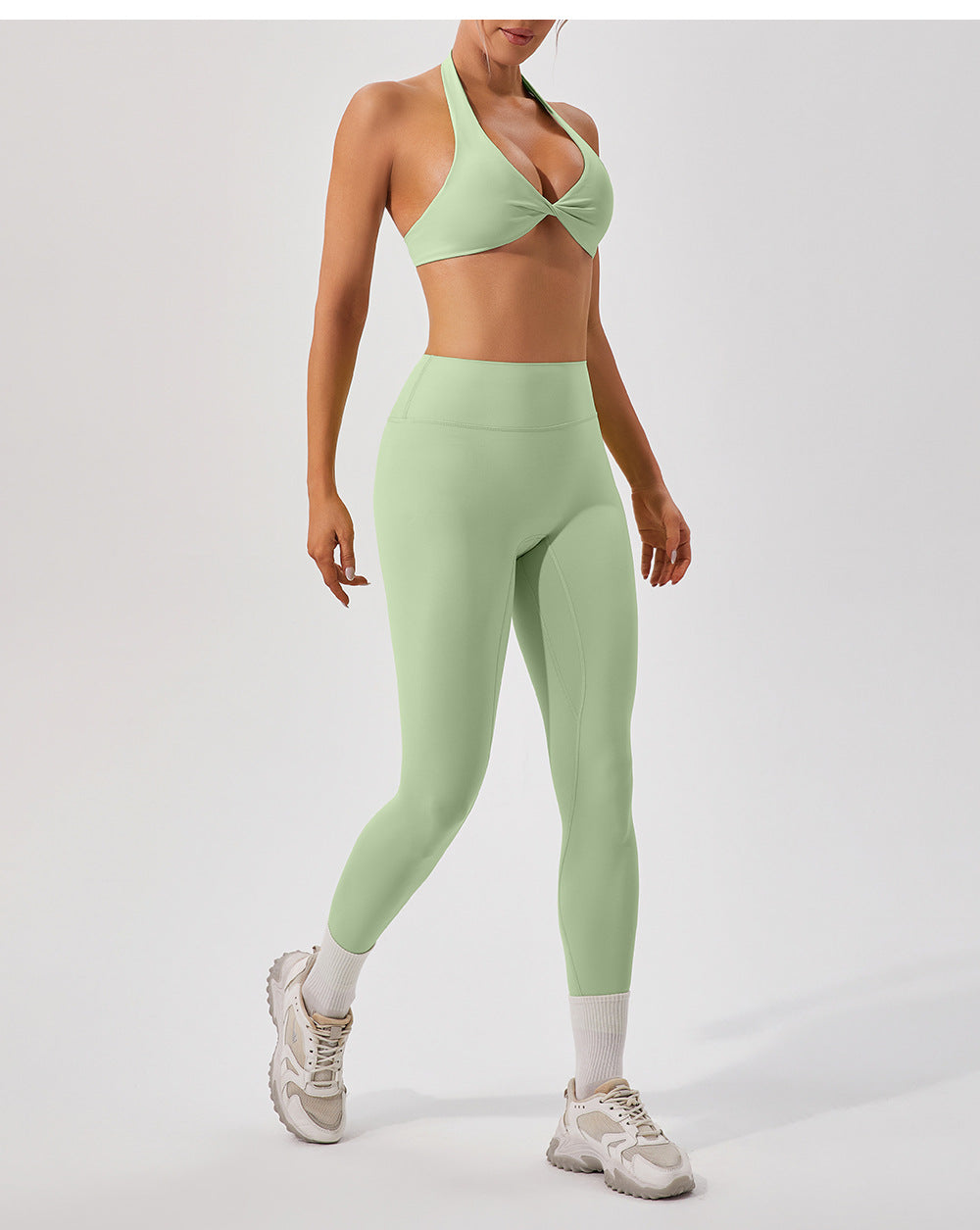 Nude Feel Breathable Halter Beauty Back Yoga Bra Tight Workout Clothes Top Running Exercise Underwear Women