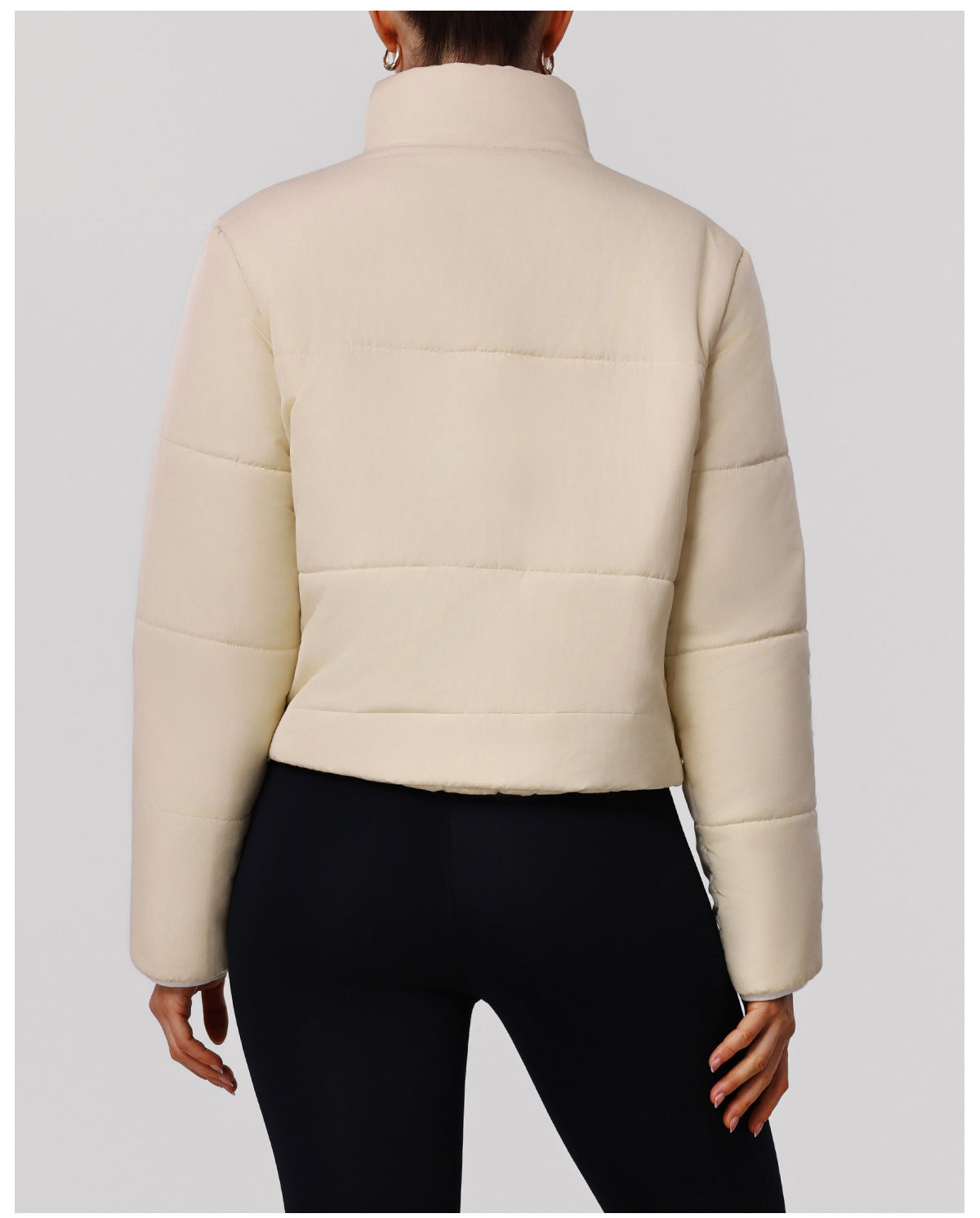 Outdoor Warm Keeping Sports Cotton Padded Clothes Women Autumn Winter Thick Windproof Zipped Cotton Padded Jacket Slim Fit Running Workout Clothes Jacket