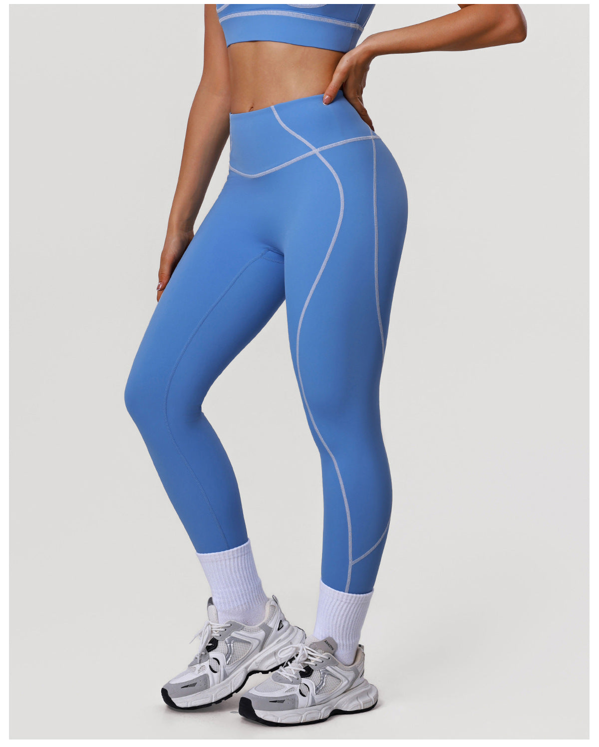 Arrival Contrast Color Yoga Ninth Pants High Waist Tight Running Workout Pants Women Hip Lifting Fitness Leggings
