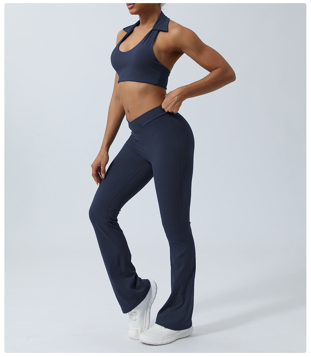 Yoga Clothes Suit Beauty Back Hip Lifting Yoga Trousers Sports Fitness Clothes Suit Women