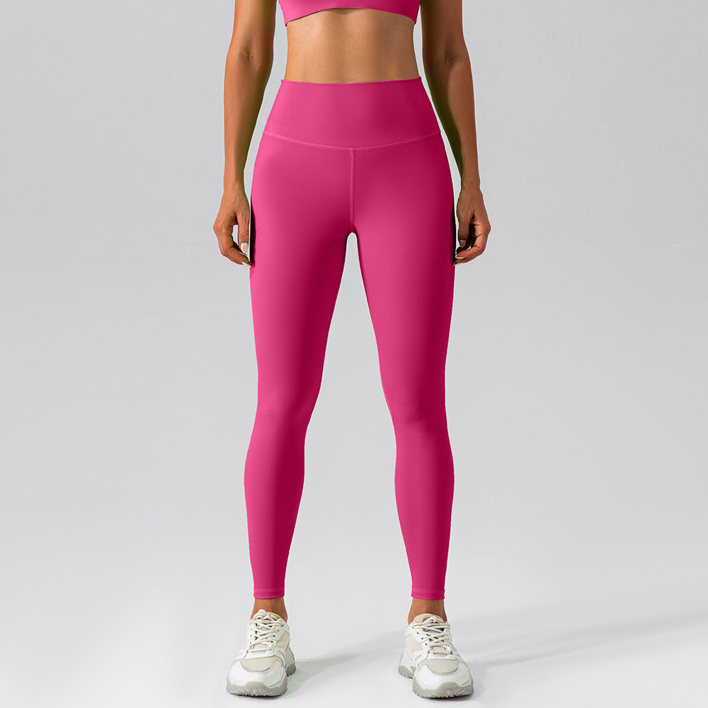 High Waist Hip Lift Seamless Yoga Pants Women Running Tight Sports Leggings Quick Drying Nude Feel Fitness Pants Outer Wear