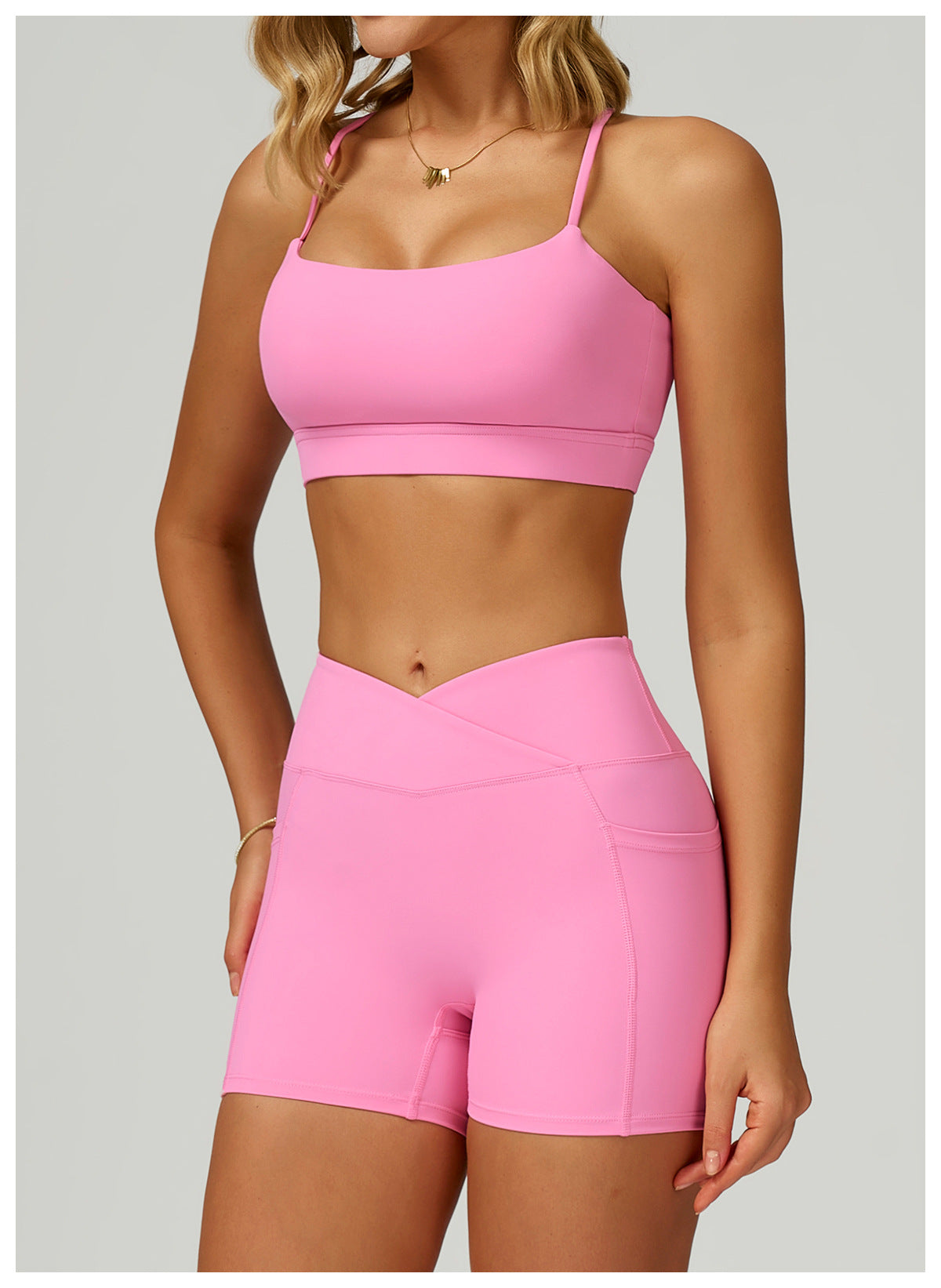 Summer Nude Feel Sports Underwear Cross Back High Grade Yoga Bra Running Workout Vest Women