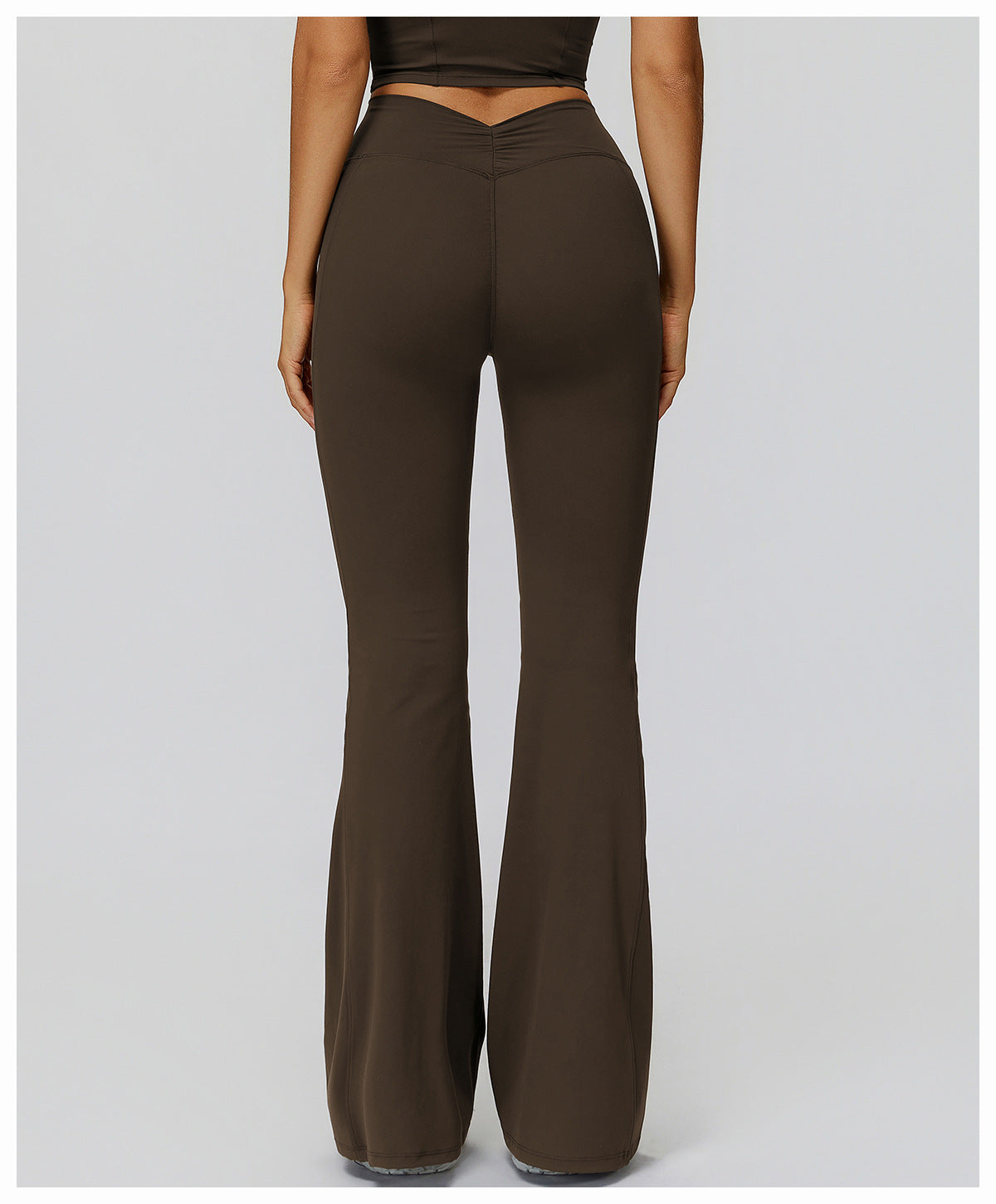 Yoga Bell Bottom Pants High Waist Pleated Micro Pull Slimming Trousers Running Sports Bell Bottom Pants
