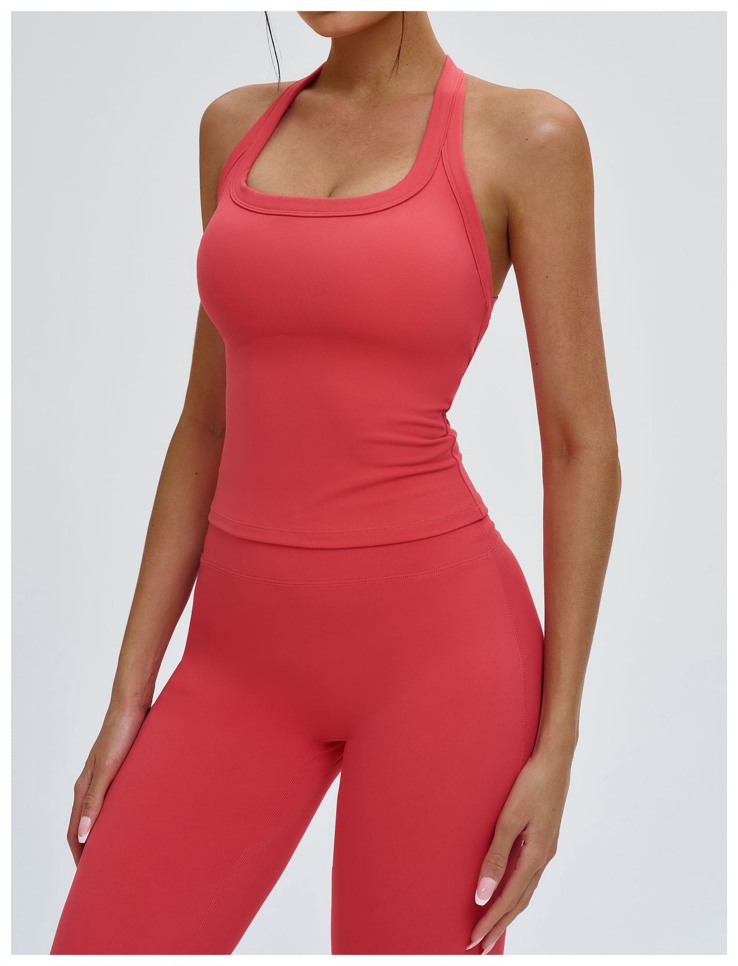 Halter Sports Vest Y Shaped Hollow Out Cutout out Beauty Back Tight Yoga Vest Outdoor Running Fitness Top