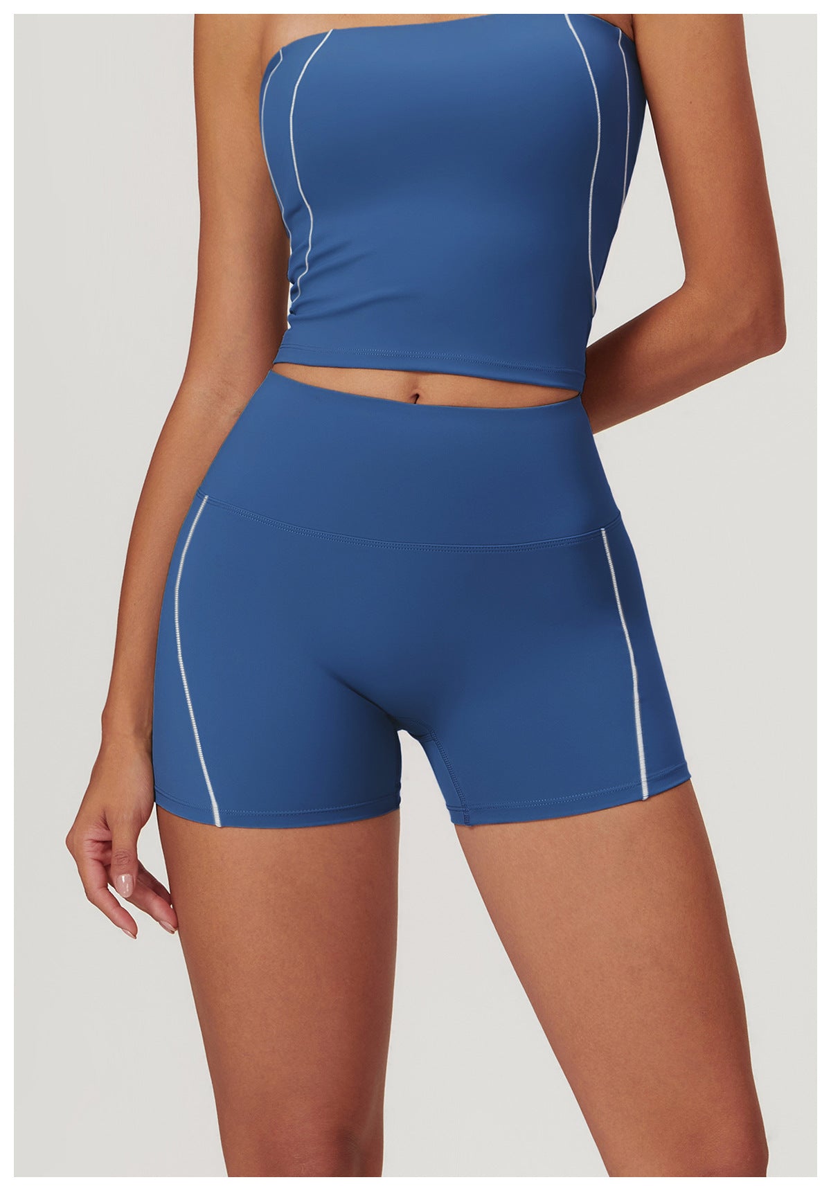 Sollinarry Nude Feel Tight Yoga Shorts High Waist Hip Lift Outer Wear Fitness Shorts Women Running Workout Pants