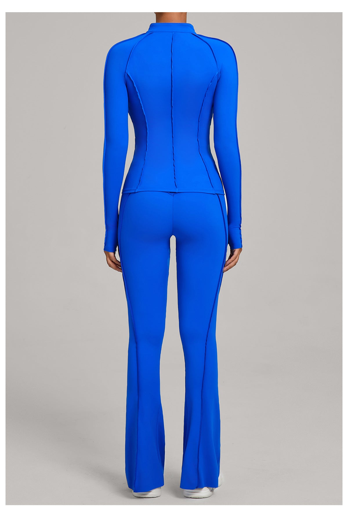 Autumn Sand Three Dimensional Stitching Yoga Clothes Autumn Winter Zipper Long Sleeved Fitness Running Fitness Sportswear Two Piece Set
