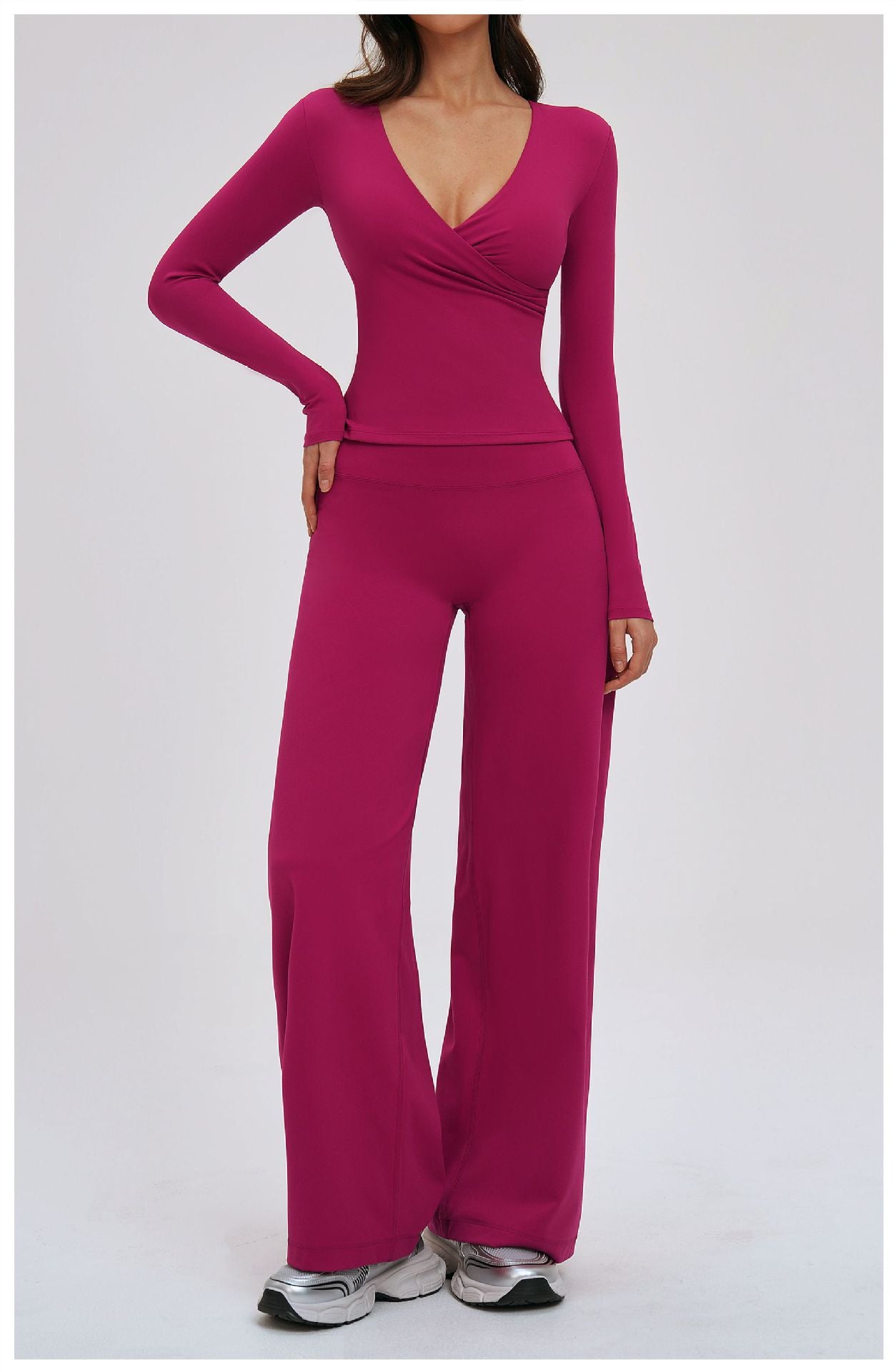 Women Slimming Trousers Loose Wide Leg Casual Trousers Outdoor Running Sports Wide Leg Pants