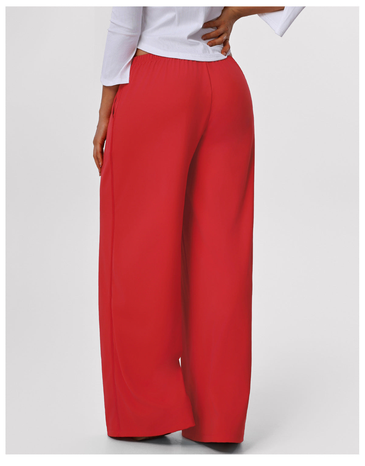 High Waist Drooping Casual Sports Trousers Indoor Dance Training Mop Pants Fitness Yoga Wide Leg Pants