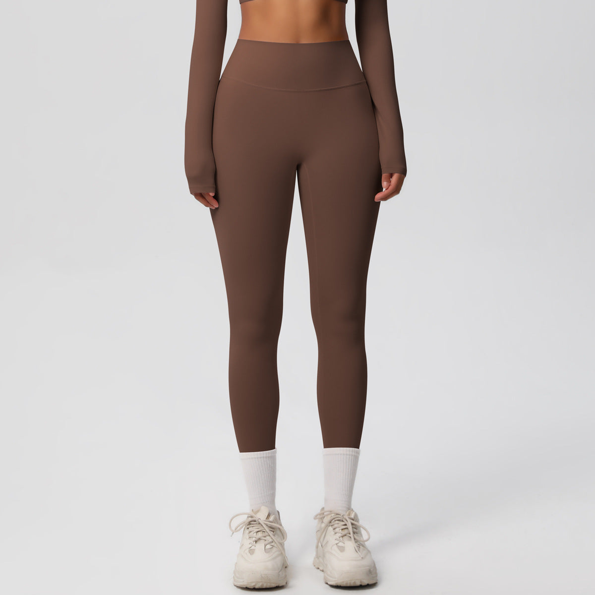 High Waist Nude Feel Skin Friendly Tights Running Exercise Workout Pants Pilates Sexy Slim Solid Color Yoga Pants
