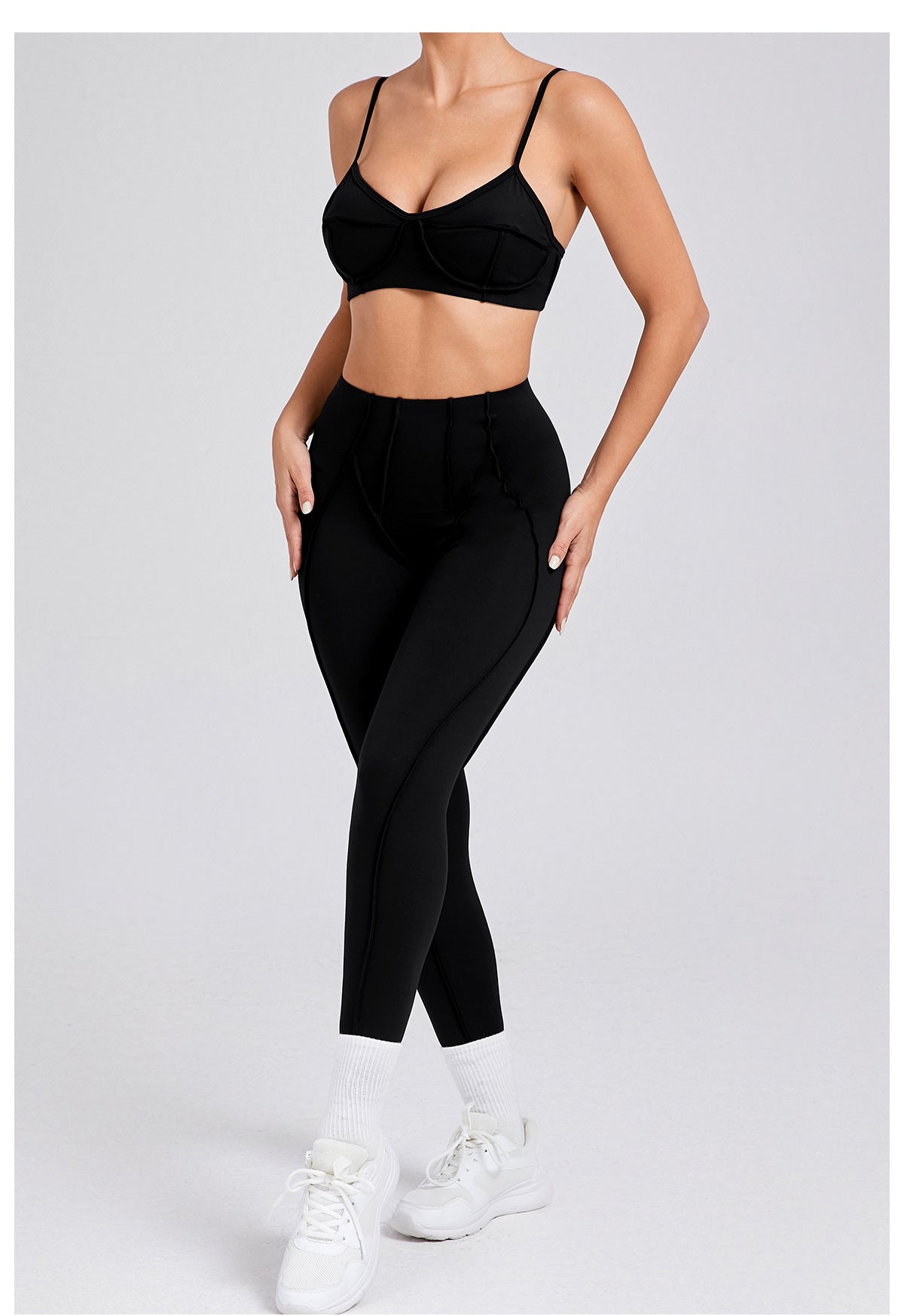 Brushed Skinny Yoga Clothes Body Shaping Sports Yoga Two Piece Sets