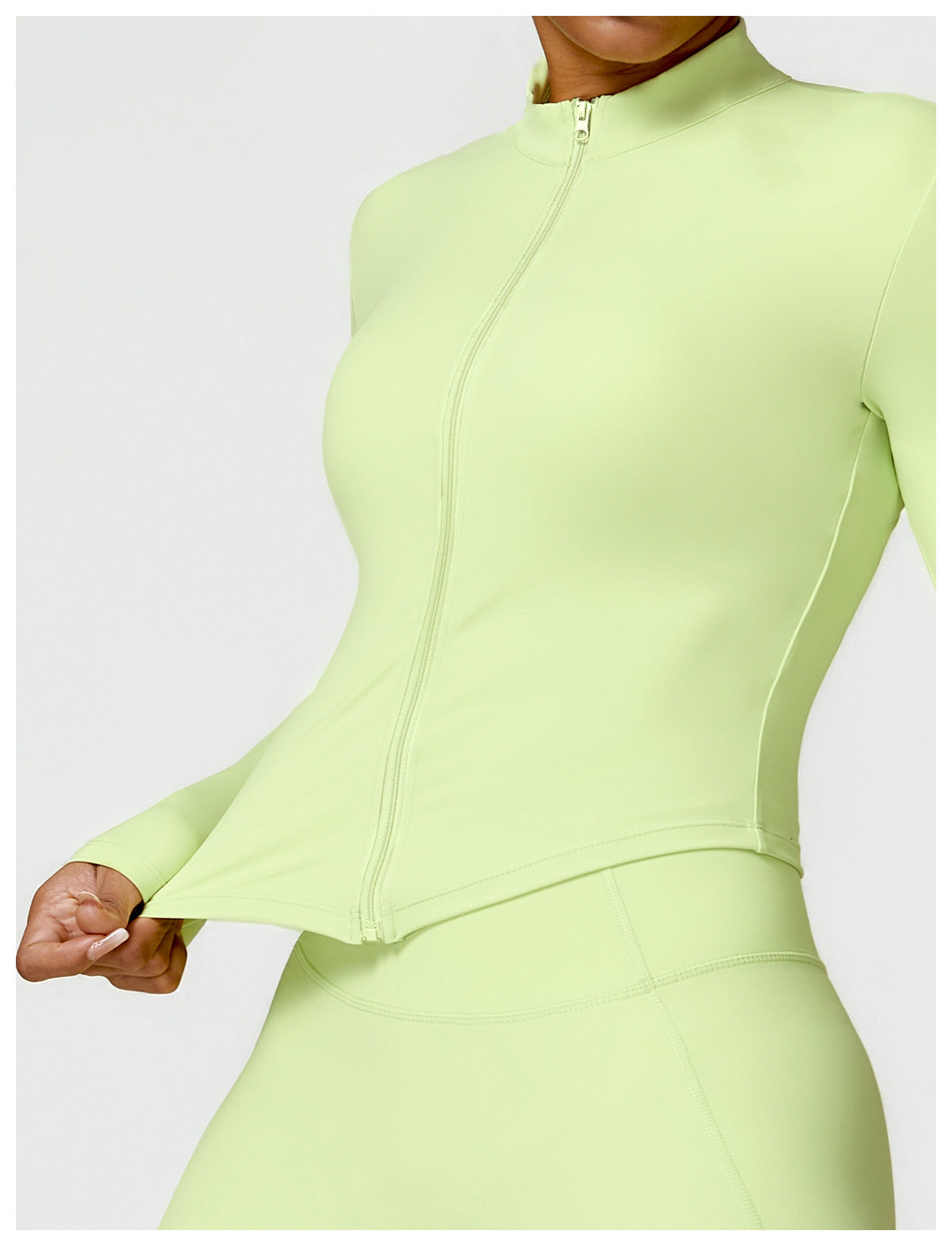 Sollinarry Winter Quick Drying Nude Feel Fitness Coat Women Zipper Running Sports Tight Long Sleeve Yoga Wear Coat