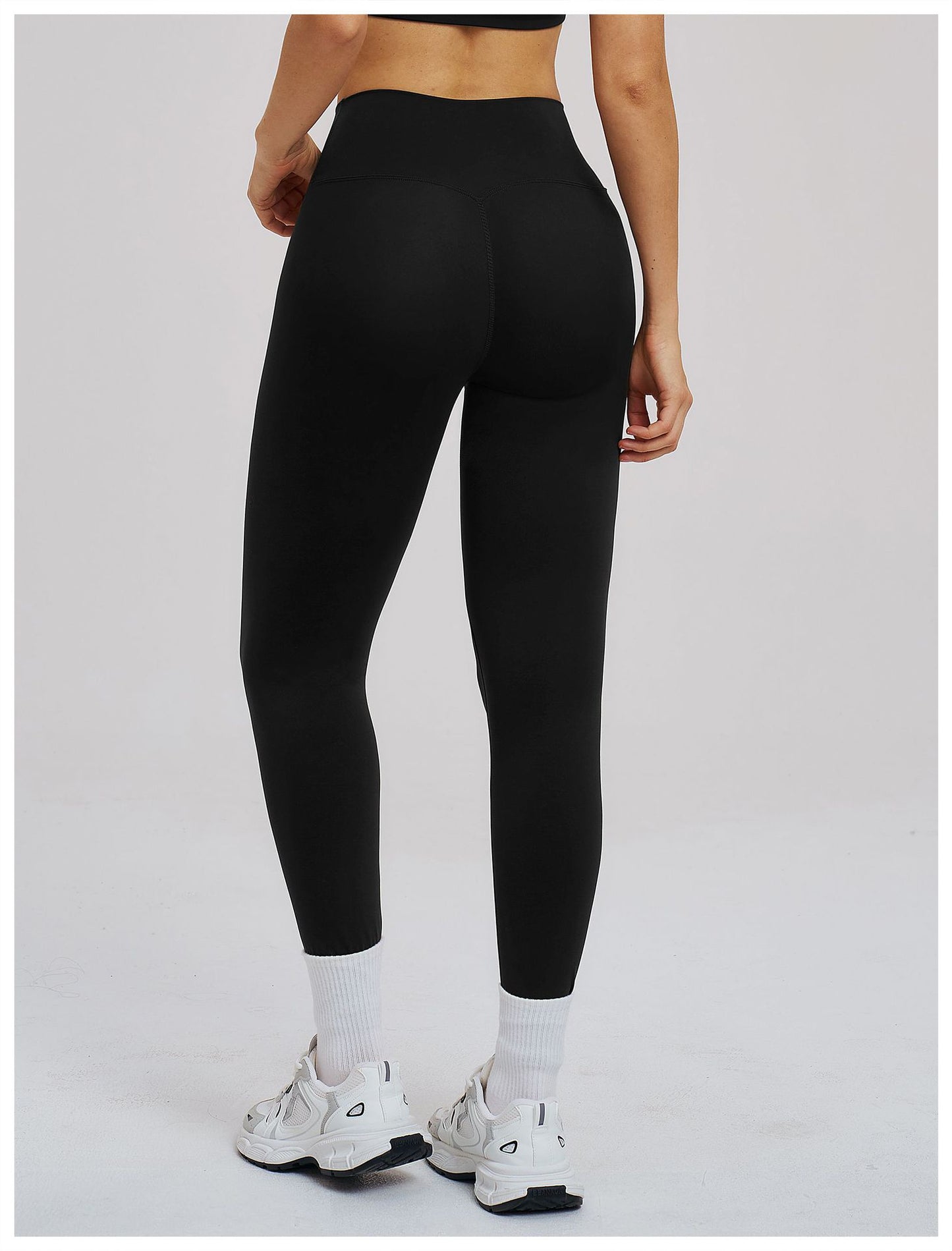 Brushed Yoga Trousers Cross Waist Skinny Workout Pants Outdoor Cycling Running Trousers