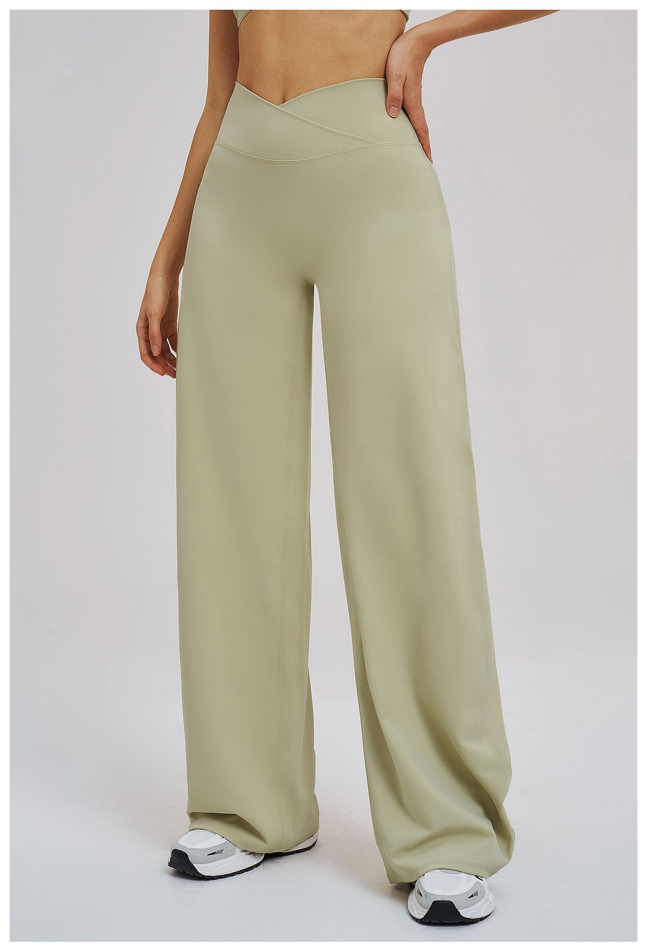 Brushed Casual Wide Leg Pants Cross Waist Brushed Loose Pants Outdoor Running Sports Wide Leg Pants