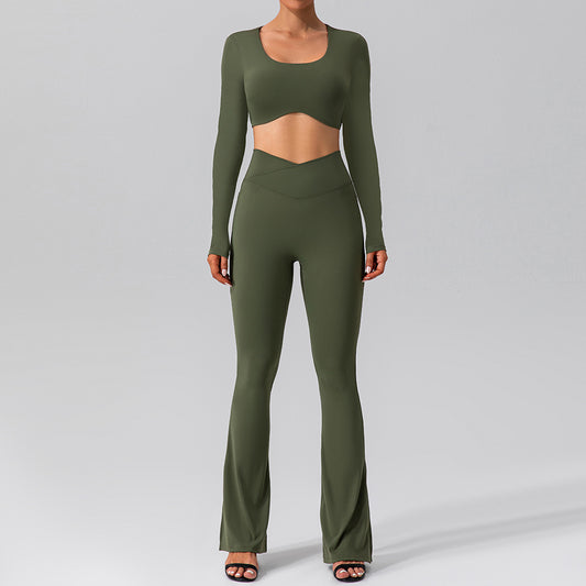 Autumn Nude Feel Long Sleeve Yoga Suit Outer Wear Quick Drying Tight Sports Running Fitness Yoga Wear Women