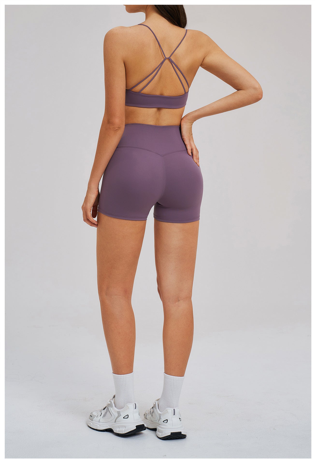 Brushed Yoga Thin Belt Beauty Back Casual Fitness Outdoor Running Exercise Sports Two Piece Sets