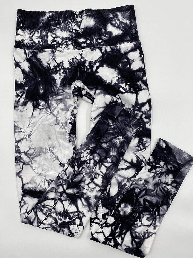 Tie Dye Sportswear Women's Suit Yoga Suit Fitness Suit Comfortable High Waist Stretch Skinny Yoga Pants