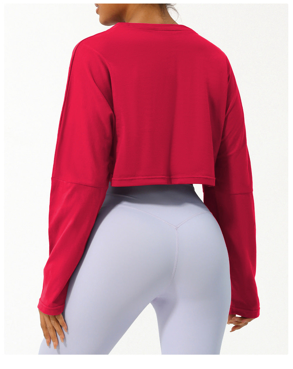 Spring Summer Yoga Clothing Top Round Neck Loose Running Sport Long Sleeve T Shirt Short Breathable Fitness T Shirt Top Women