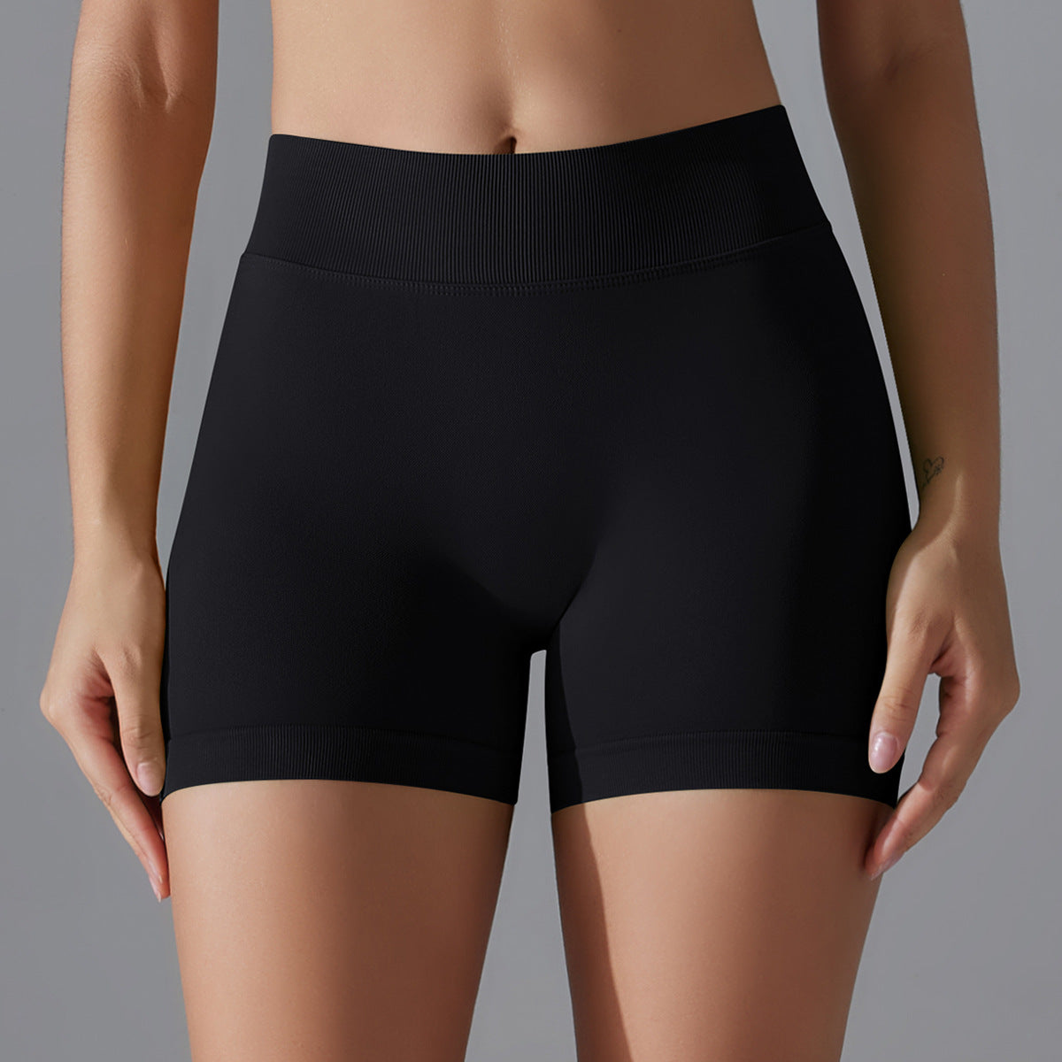 High Waist Knit Hip Raise Fitness Pants Back V Waist Women Running Skinny Yoga Pants Stretch Belly Compression Sports Shorts