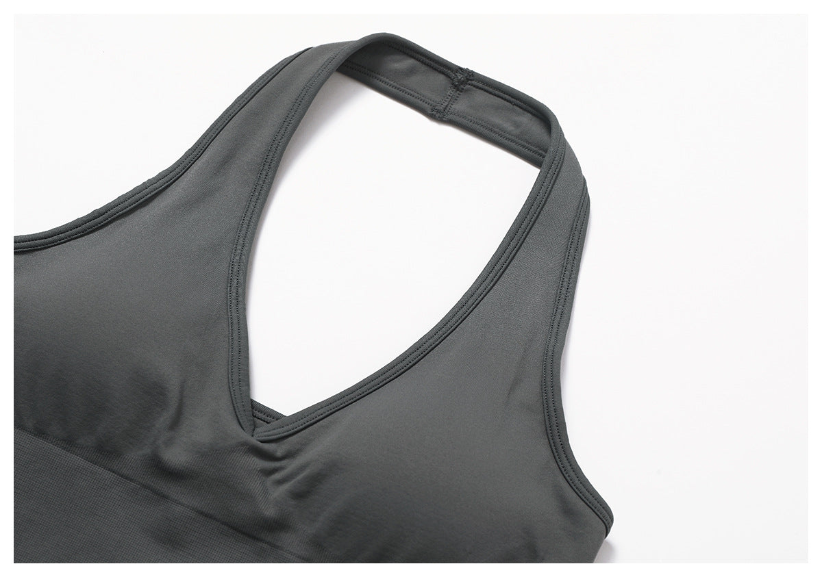 Sollinarry Breathable Halter Beauty Back Yoga Bra Seamless Sports Underwear Women Summer Shockproof Workout Top
