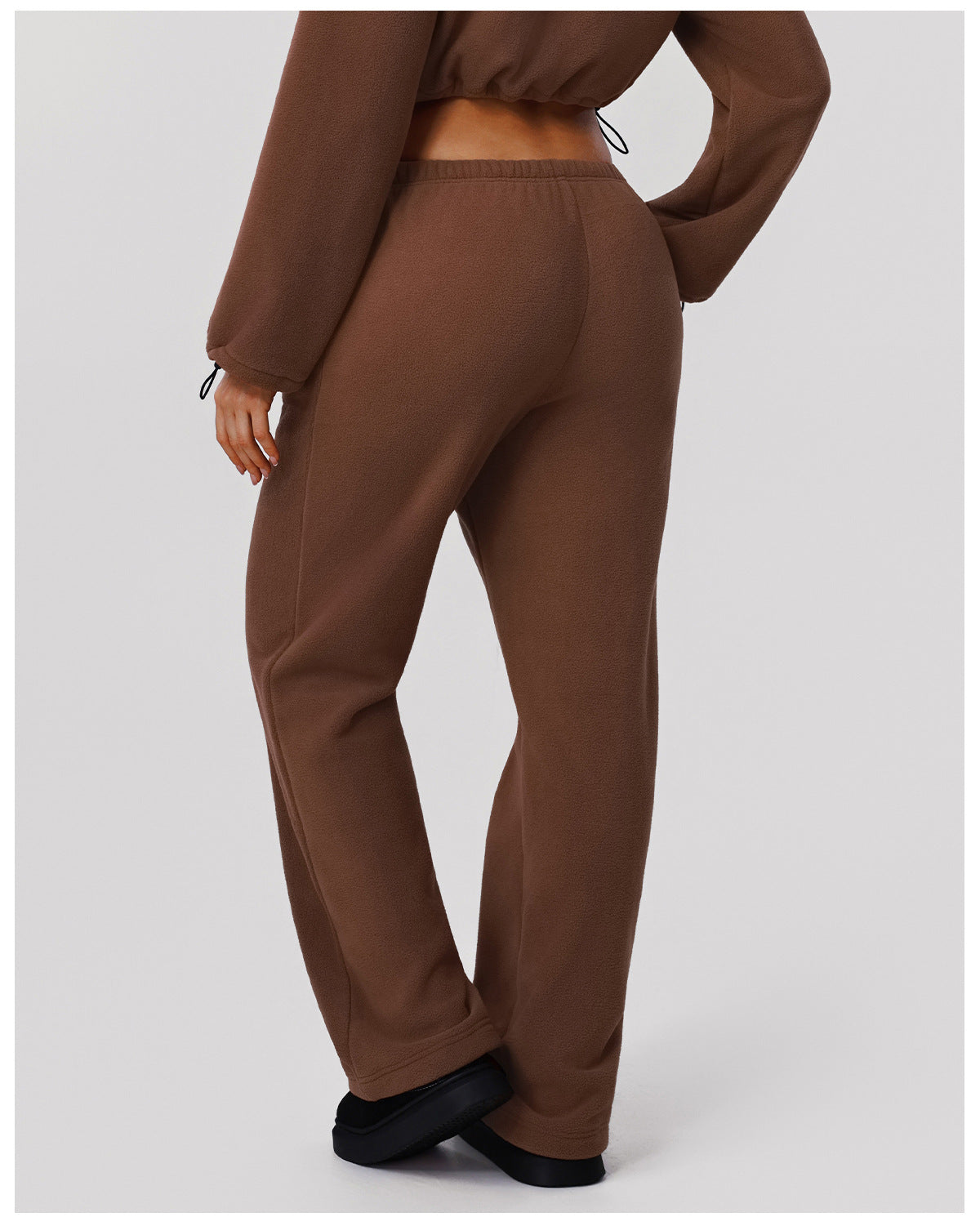 Autumn Winter High Waist Warm Sweatpants Wide Leg Slimming Straight Loose Trousers Women's Outdoor Running Casual Track Sweatpants
