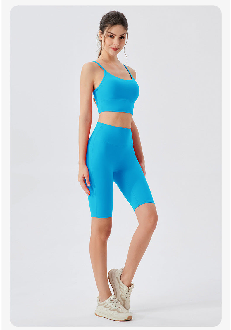 Double 6 Zero Sense Antibacterial Yoga Shorts Naked Women Sense Breathable High Waist Shaping Sports Fitness Yoga Shorts